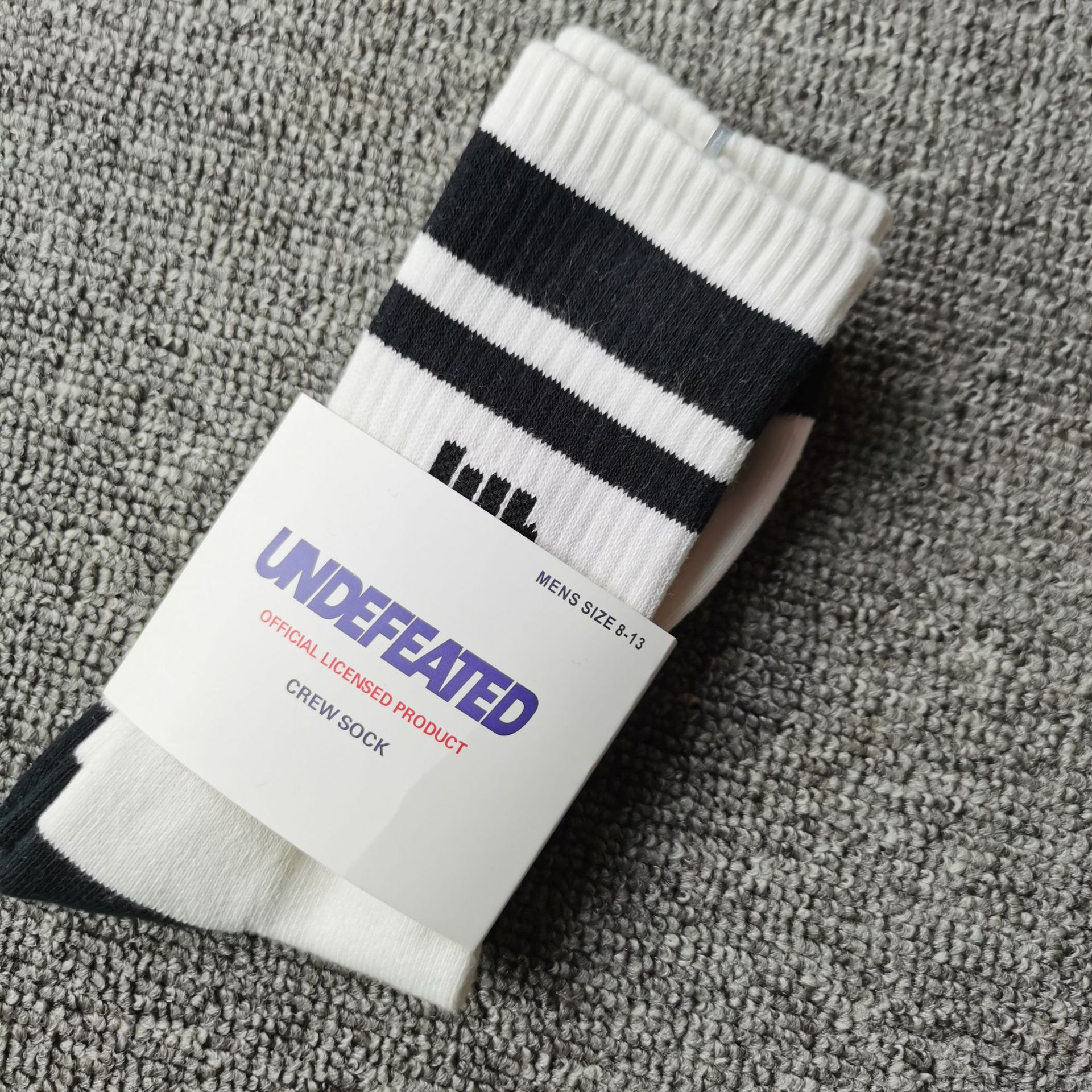五道杠袜子undefated刺绣潮牌袜子篮球袜运动袜毛巾底吸汗避震