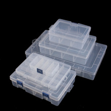S83V家用透明有盖多格收纳盒塑料文玩首饰盒小号桌面杂物元件零件