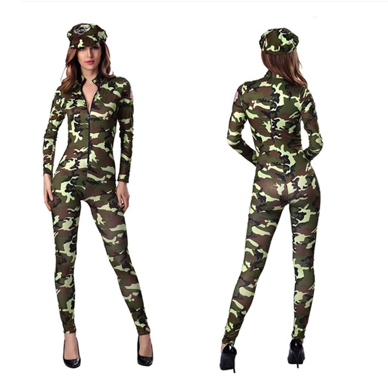 女警制服女特务游戏服装户外迷彩服连体衣裤长袖长裤连体装夜店