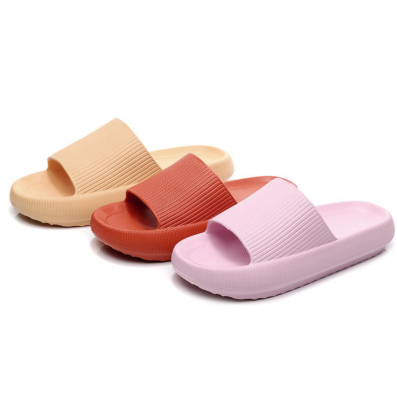 4cm Thick Bottom Sandals for Women Summer New Couple Rubber and Plastic Indoor Home Shit Feeling Eva Men's Sandals Shoes