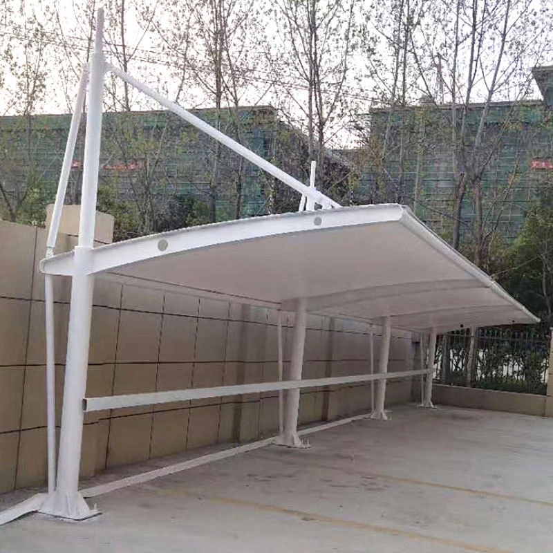 深圳市膜结构户外停车棚小区充电桩三轮车电动车汽车停车遮阳雨棚