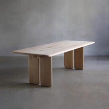 北欧侘寂风全实木餐桌现代简约设计师创意书桌长方形办公桌工作台
