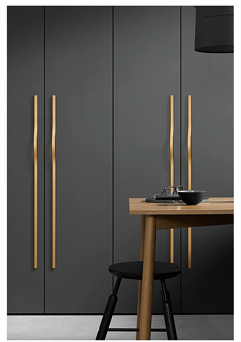 厂家直销现代简约铝合金橱柜拉手衣柜抽屉门把手双色金色氧化柜门