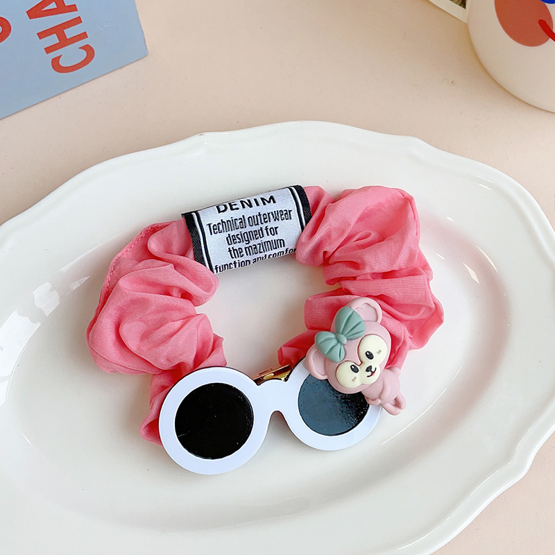 Girl's Cute Hair Rope Female Color Large Intestine Hair Ring Internet-Famous Sunglasses Hair Rope Hair Elastic Band Bun Hair Ornament