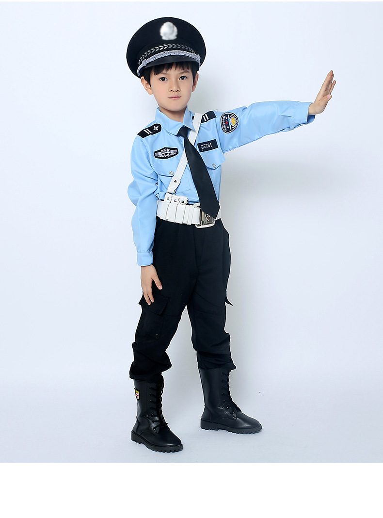 六一儿童警察套装男童交警女童特警军训表演出服制服 cosplay衣服