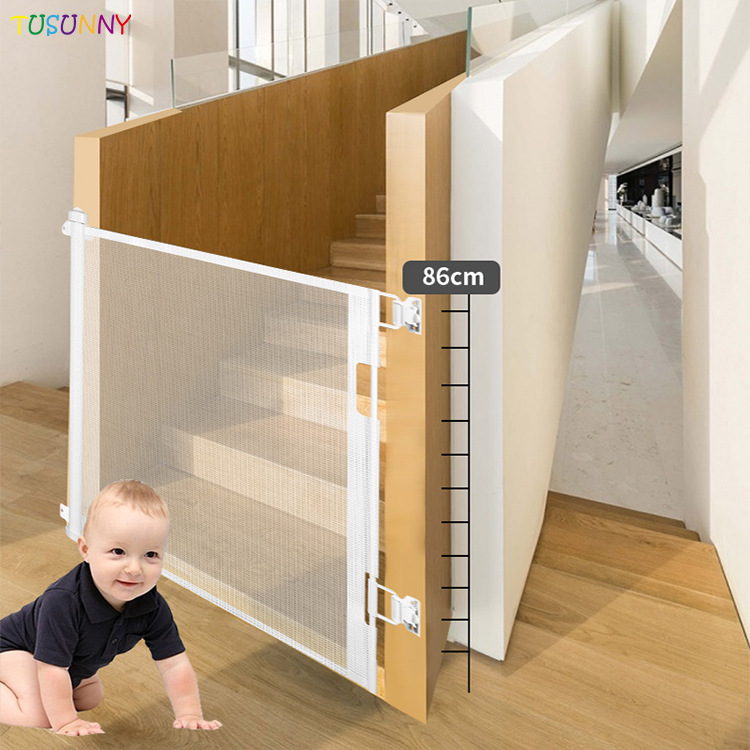 Children's Safety Fence Retractable Security Gate Bar Stair Railing Retractable Doorsill Pet Fence Factory