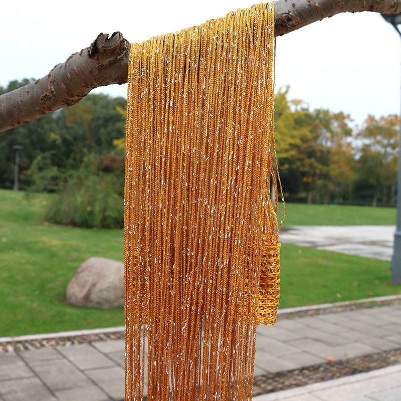 舞台室内吊帘装饰帘顶装婚庆银丝线帘背景帘流苏铁圈挂帘垂帘商场