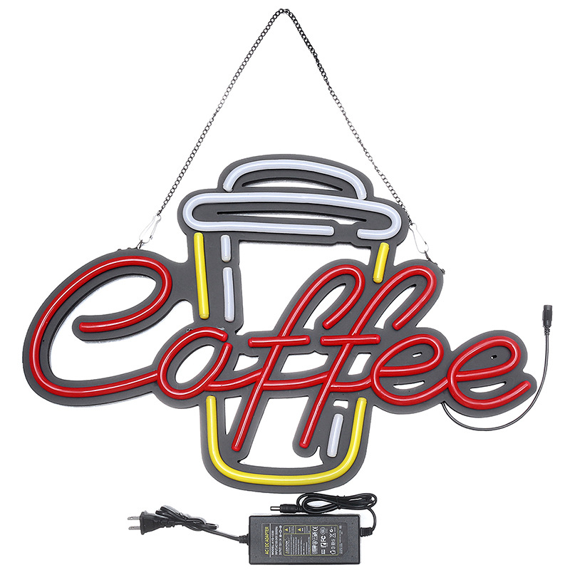 跨境32cm咖啡led发光字