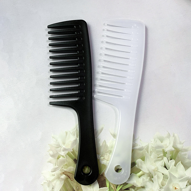 Large Thick Large Tooth Comb Hair Curling Comb Plastic Hairbrush Not Easy to Break Plastic Unisex Household Comb Frosted
