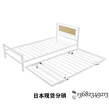 日本雅虎床双层床单人床框架收纳北欧风格时尚儿童房间钢制抗震