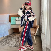 女童秋冬加绒套装新款儿童洋气韩版时髦棒球服大童女孩网红两件套