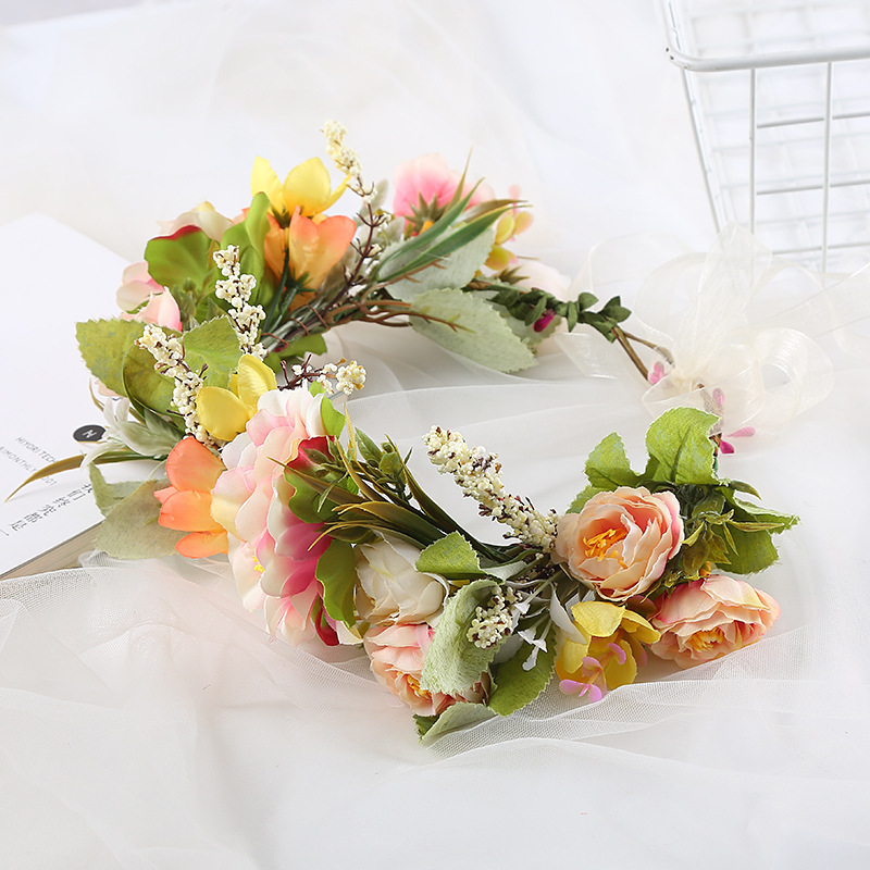 2022秋季新品香槟色女士头环花环跨境专供新品热销秋色头饰头花