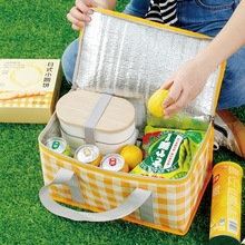 户外收纳包防水野餐包手提便当包大号饭盒袋保温包 野餐蓝可折叠