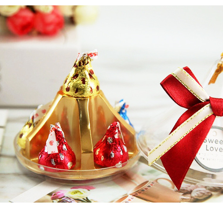 糖果水滴锥形6粒喜糖盒 婚庆回礼糖果盒6粒水滴巧克力盒批发