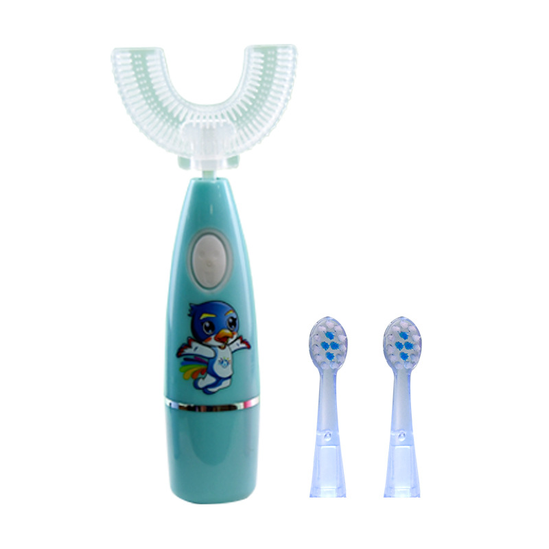 Children's U-Shaped Electric Toothbrush Colorful Light in the Mouth U-Shaped Toothbrush 2-12 Years Old Electric Toothbrush Silicone Soft Bristles Toothbrush