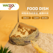 wacool玩酷爬宠爬虫食盆树脂食盆蜥蜴造景蛇守宫龟岩石食盆饮水盆