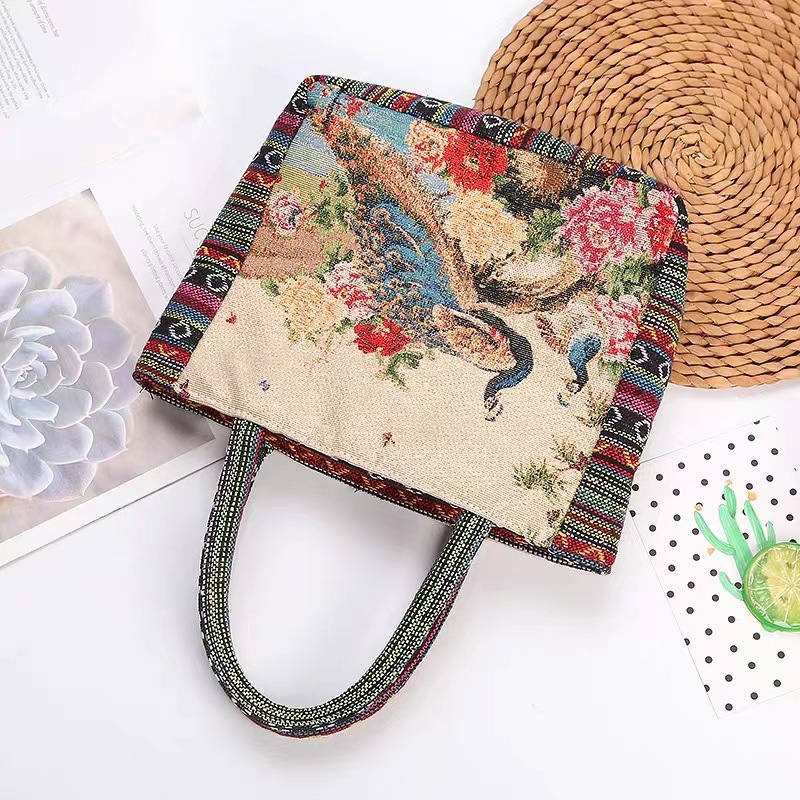 Handbag Women's Factory Wholesale New Retro Embroidery Large Capacity Cloth Bag Ethnic Style Trend Commuter Shoulder Bag