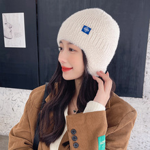 秋冬季针织帽子男女毛绒保暖护耳帽户外骑行毛线帽滑雪套头冷帽