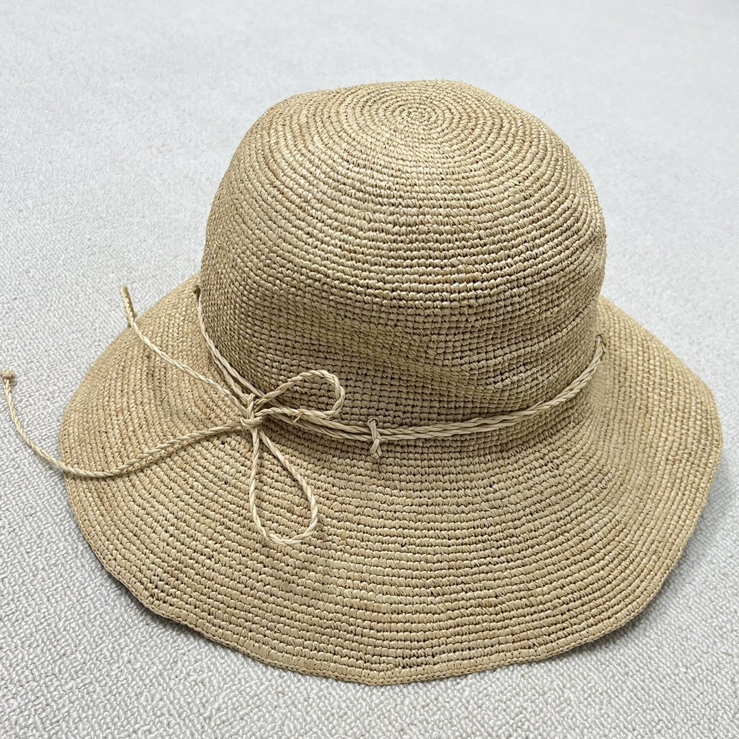 b4736zl~拉菲草编织圆顶遮阳草帽夏季百搭法式大檐帽-阿里巴巴