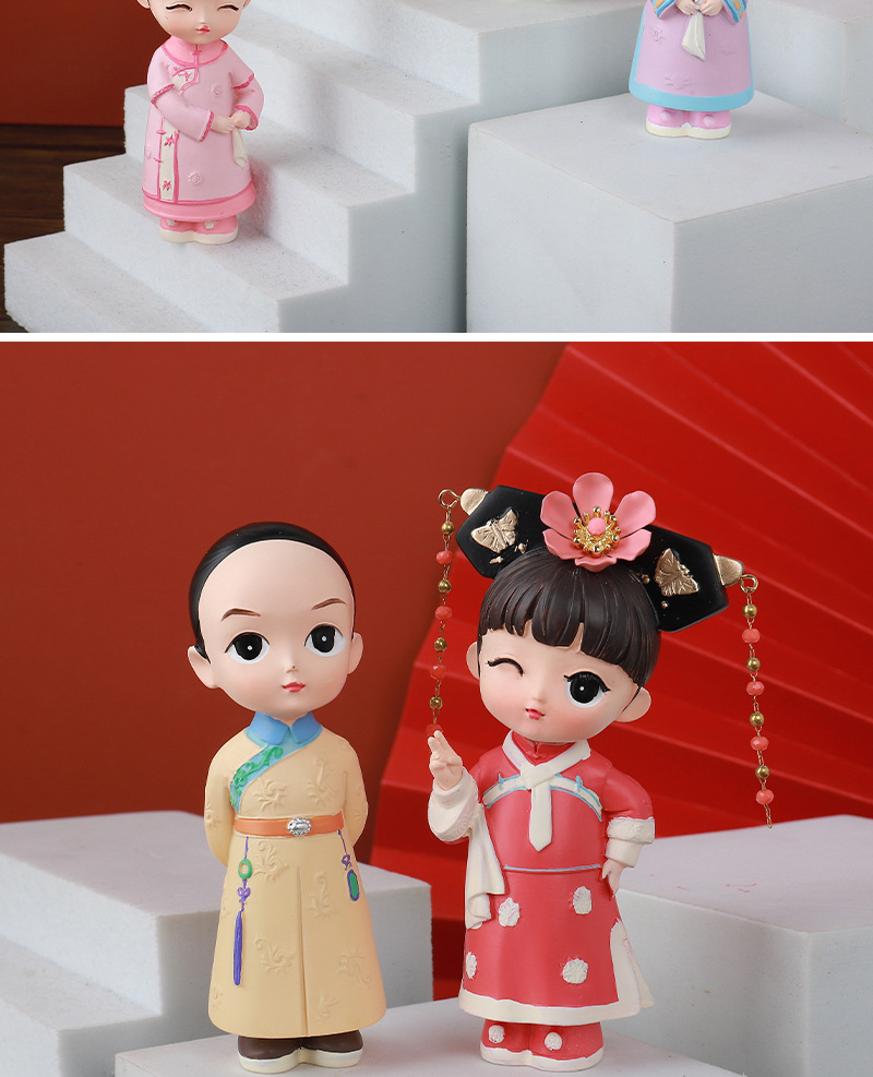 古风格格传盲盒公仔手办定制礼品 创意学生生日礼物树脂桌面摆件