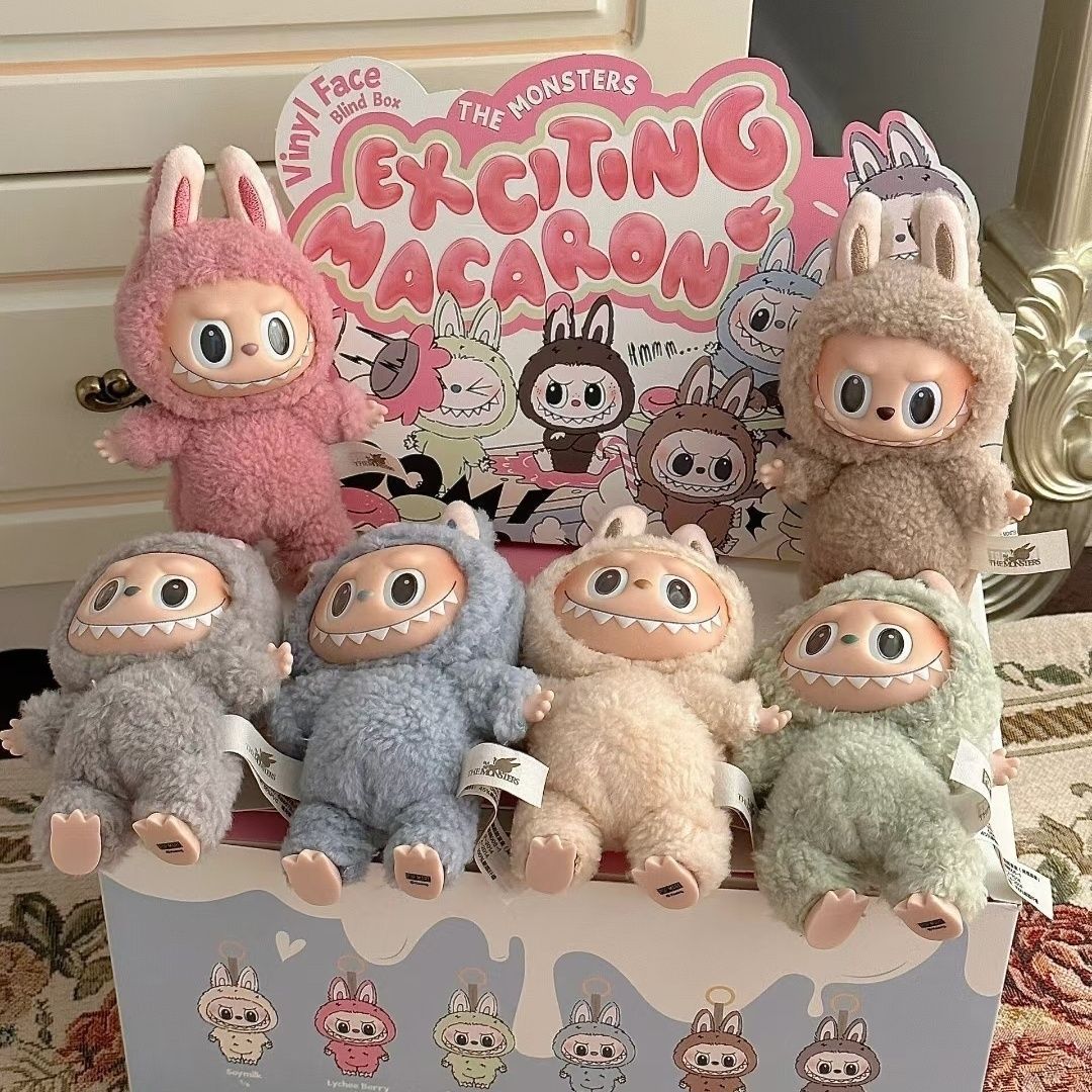 popmart泡泡玛特labubu拉布布心动马卡龙搪胶脸系列盲盒潮玩手办