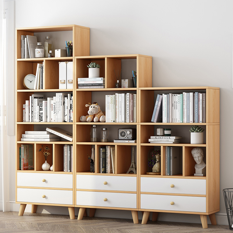 书柜北欧简易落地家用书房办公室储物收纳架组合简约书架置物架子