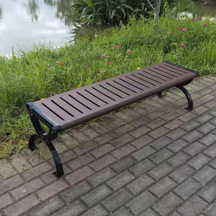 广场靠背长条凳室外连排椅休闲等候座椅户外塑木长椅子庭院公园椅
