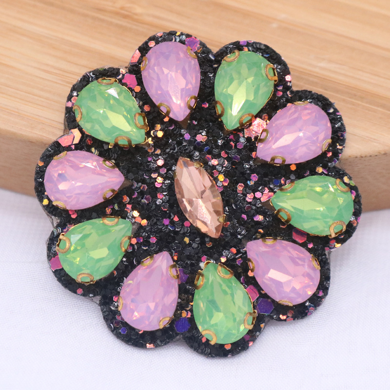 桃心水钻贴片彩色梅花底部背胶碎钻布贴手机壳包包装饰自粘配件