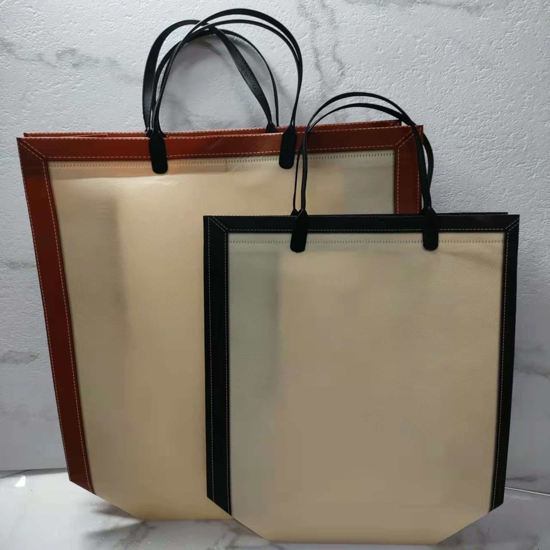 高级覆膜无纺布手提袋礼物高档服装店大精致环保礼品女装袋子印lg