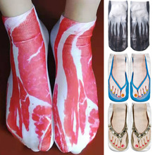 同款抖音爆款人字拖3D袜立体印花袜子创意搞怪指甲袜船袜厂家直销
