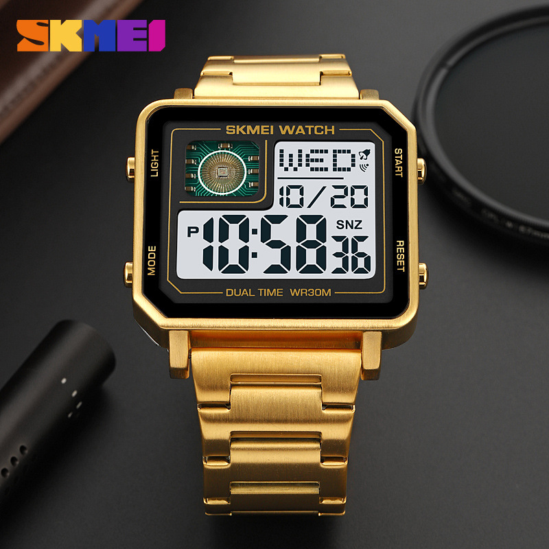 Skmei Men's Large Dial Watch Multi-Functional Outdoor Waterproof Electronic Watch Trendy Luminous Electronic Watch Wholesale