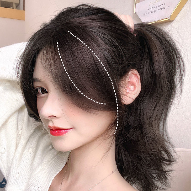 空气刘海八字假发女隐形无痕中分前额修脸假发片自然逼真贴片