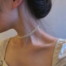 珍珠锁骨链好物饰品天然珍珠项链手工好物花链小颈联短小众脖颈链
