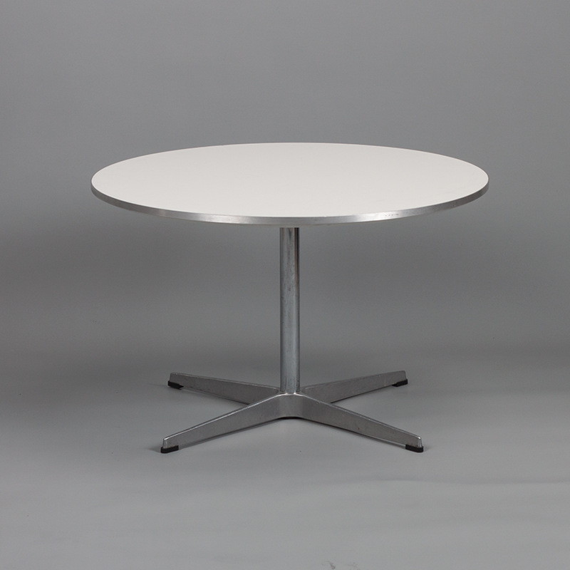 丹麦fritz hansen白色圆茶几/vintage/中古家具