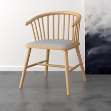 简约现代孔雀公主椅扶手靠背软座实木餐椅家用整装北欧椅子