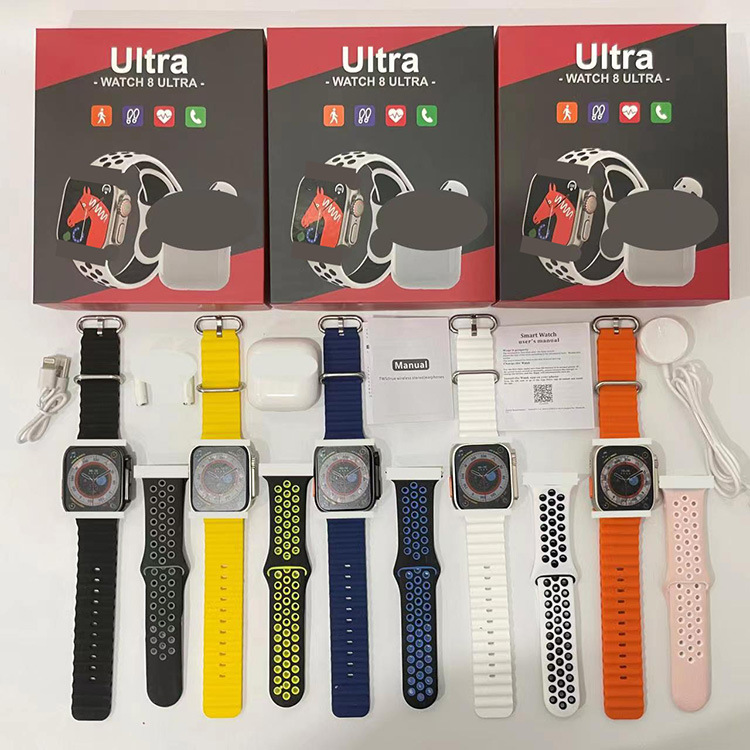 Ultra8 Smart Watch Double Strap 2-in-1 Package with Bluetooth Headset Sports Version S8ultra Watch