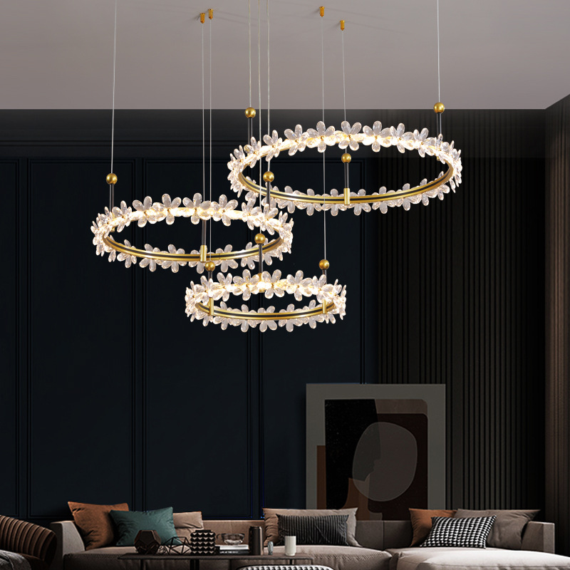 2023 New Fan Lamp Ceiling Lamp Lamp in the Living Room Crystal Lamp Nordic Restaurant Lamp Package Whole House Ceiling Fan Lights