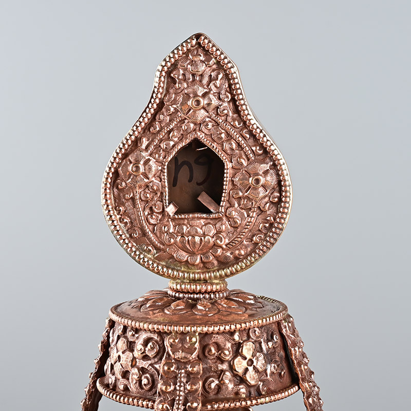 手工尼泊尔红铜铜长寿宝瓶观音地藏王宝瓶供佛长寿佛宝瓶供奉摆件