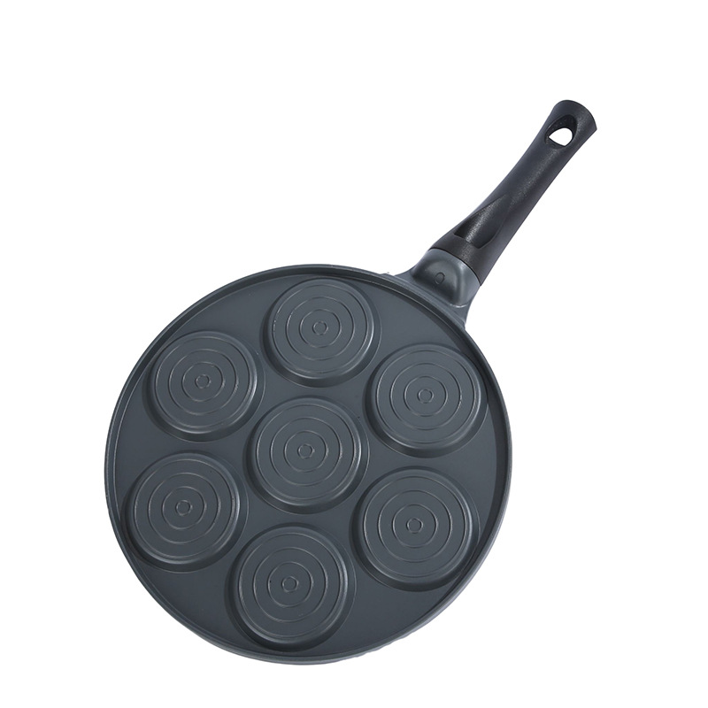 Factory Direct Supply Breakfast 7 Holes Non-Stick Baking Tools Flat Aluminum Die Casting Cake Mold Omelette Waffle Baking Pan