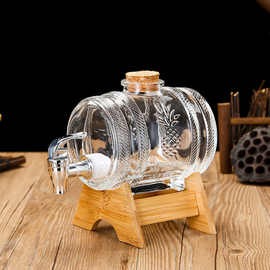 家用泡酒玻璃带泡酒坛子2斤红酒洋酒酒桶储酒罐可乐桶容器