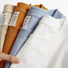 黄雀针织|潮牌男装重磅纯棉纯色长袖T恤百搭休闲圆领上衣打底衫秋