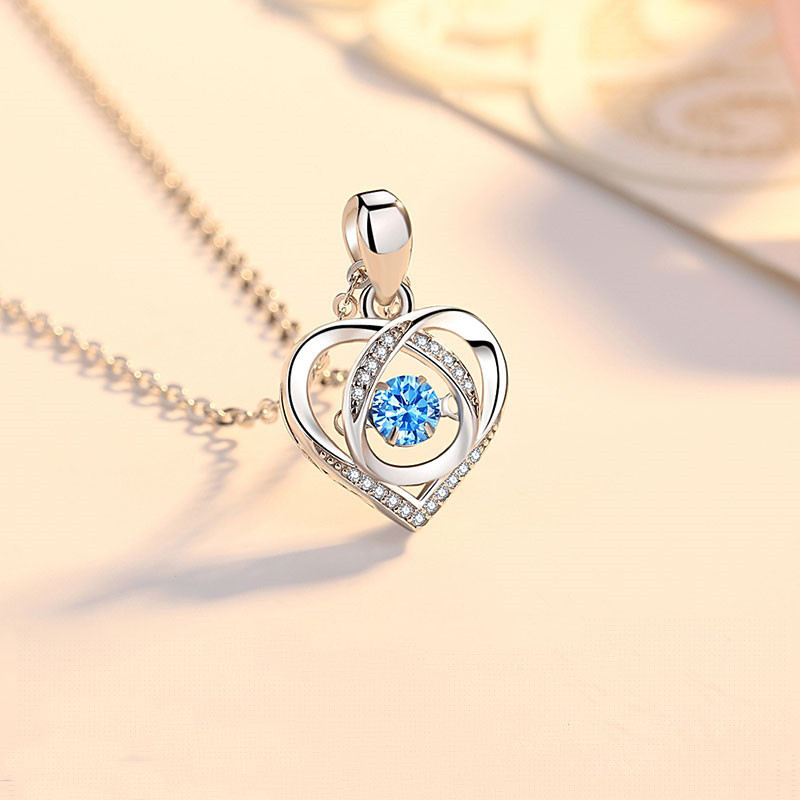 New Smart Heartbeat Blue Romantic Necklace