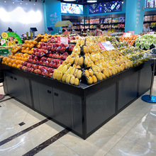 超市水果架包边款踏步果蔬架开门中岛果蔬堆头可根据尺寸颜色制作