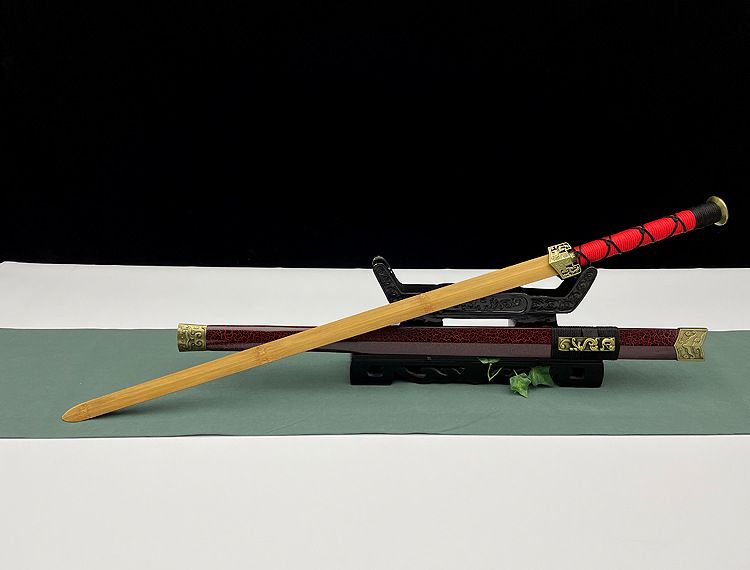 抖音同款木质汉剑快手爆款竹制长剑龙泉将器宝剑冷兵器影视道具剑