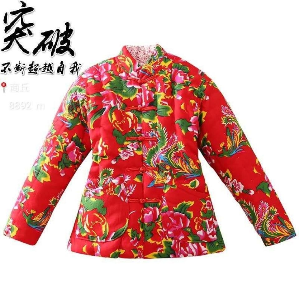 东北花棉袄农村老式男女大花布小棉服新款风爆款网红加厚保暖冬季