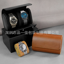 现货复古便携式欧美风PU皮革翻盖腕表精致礼品盒两只装手表收纳盒