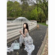碎花吊带连衣裙女春季收腰仙女裙雪纺裙子