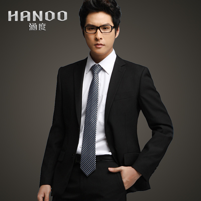 男士商务西服修身高档职业西装套装男两件套职业正装休闲礼服