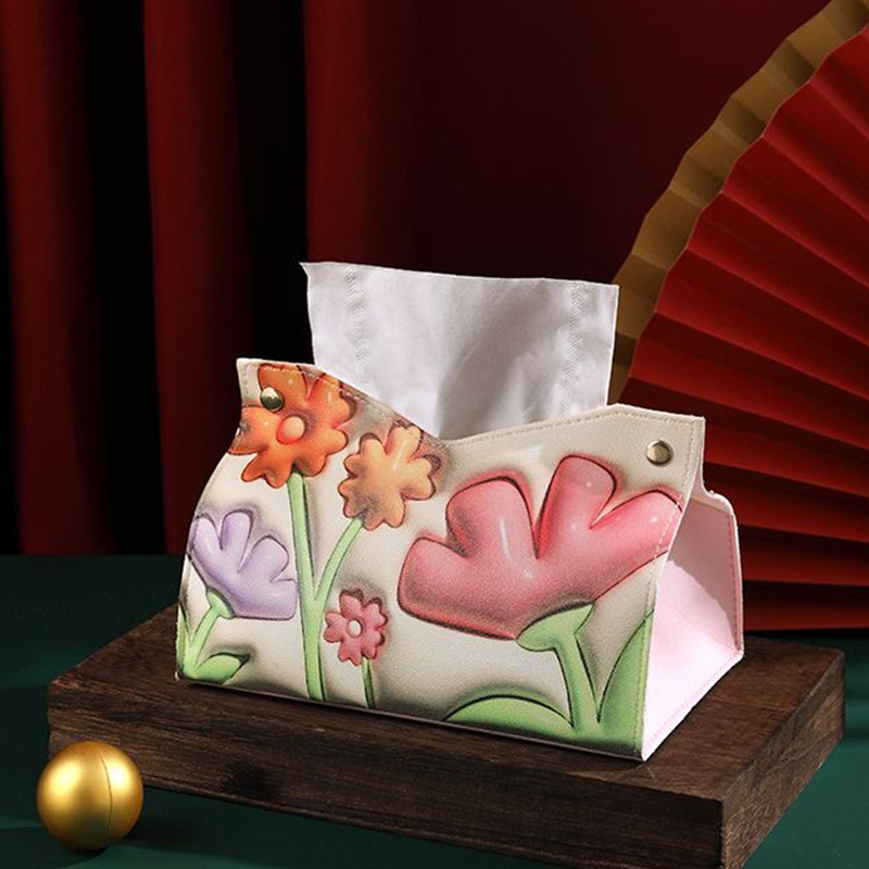 ins高颜值纸巾盒客厅抽纸盒家用创意餐桌纸抽盒皮革餐巾纸盒车载