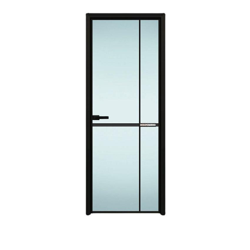 专业定制极窄钛镁铝合金卫生间门钢化玻璃厕所平开门浴室洗手间门